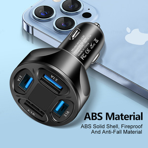 卸売4-In-1 3.1Aデジタルディスプレイ付きカーチャージャー4ポートUSB電源電圧充電器1対4マルチポートカーチャージャー - Product Image 3