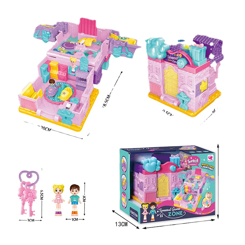 HY Toys Mini boîte au trésor surprise transfrontalière pour enfants Variables City Game House Princess Girls Play Toy Doll