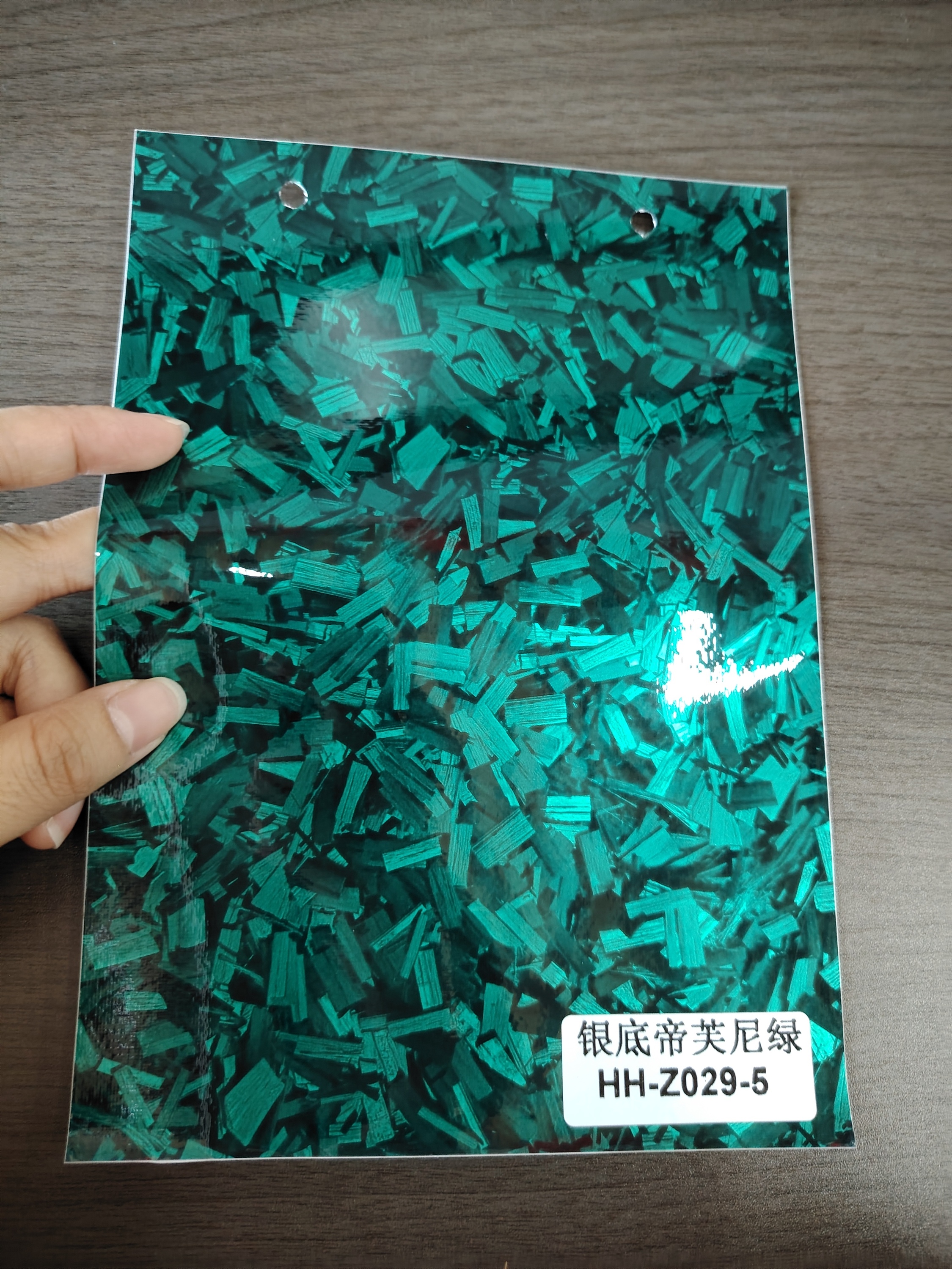 Base argentée brillante vert Tiffany