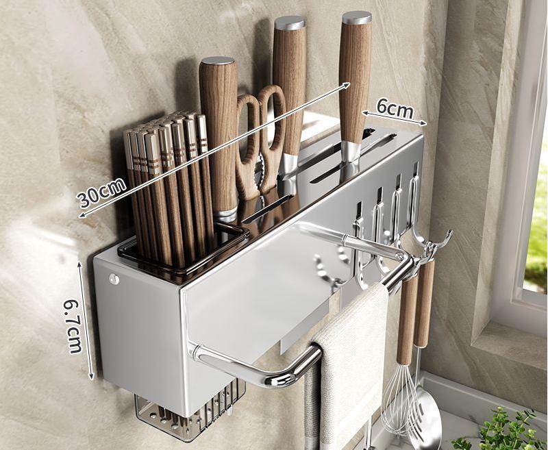 Porte-couteau en acier inoxydable 30cm