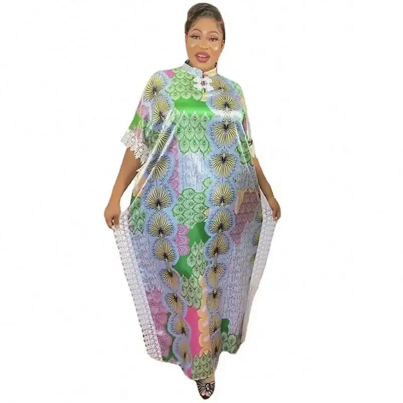 Fashion Print African Dresses for Women Traditional Dashiki Kaftan Robe Autumn Winter Maxi Gown Free Size Ladies Party Dress