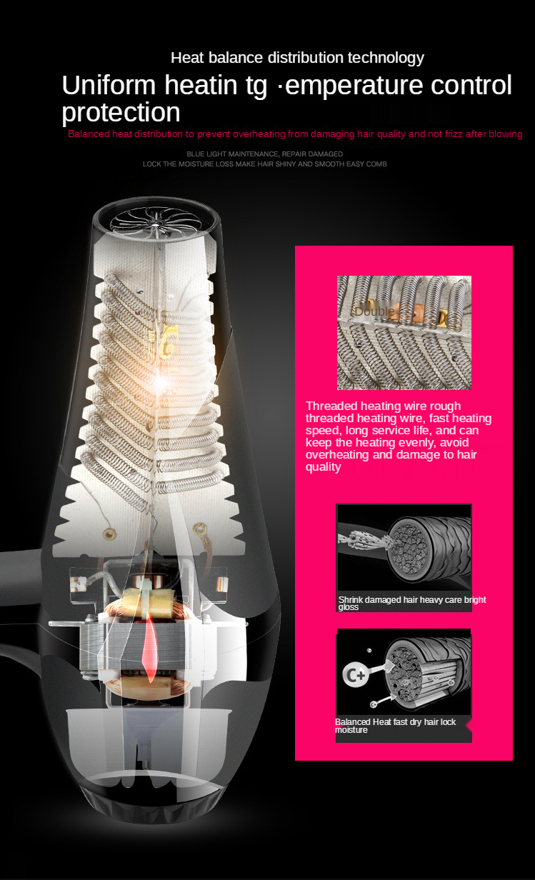 Hot selling household hair dryer low power hair dryer Five gears 1000W constant temperature wholesale Salon Hair Styler OEM