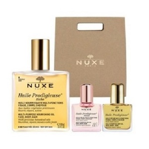Nuxe Huile Prodigieuse 100ml çok zengin taşıyıcı yağ seti 10ml kuru yağ ve 10ml çiçek yağı Set - Product Image 1