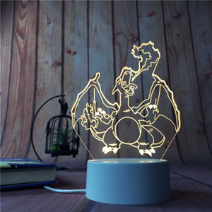 Özel Logo serisi dokunmatik uzaktan kumanda renkli Led akrilik lamba 3d Illusion Anime gece lambası - Product Image 3