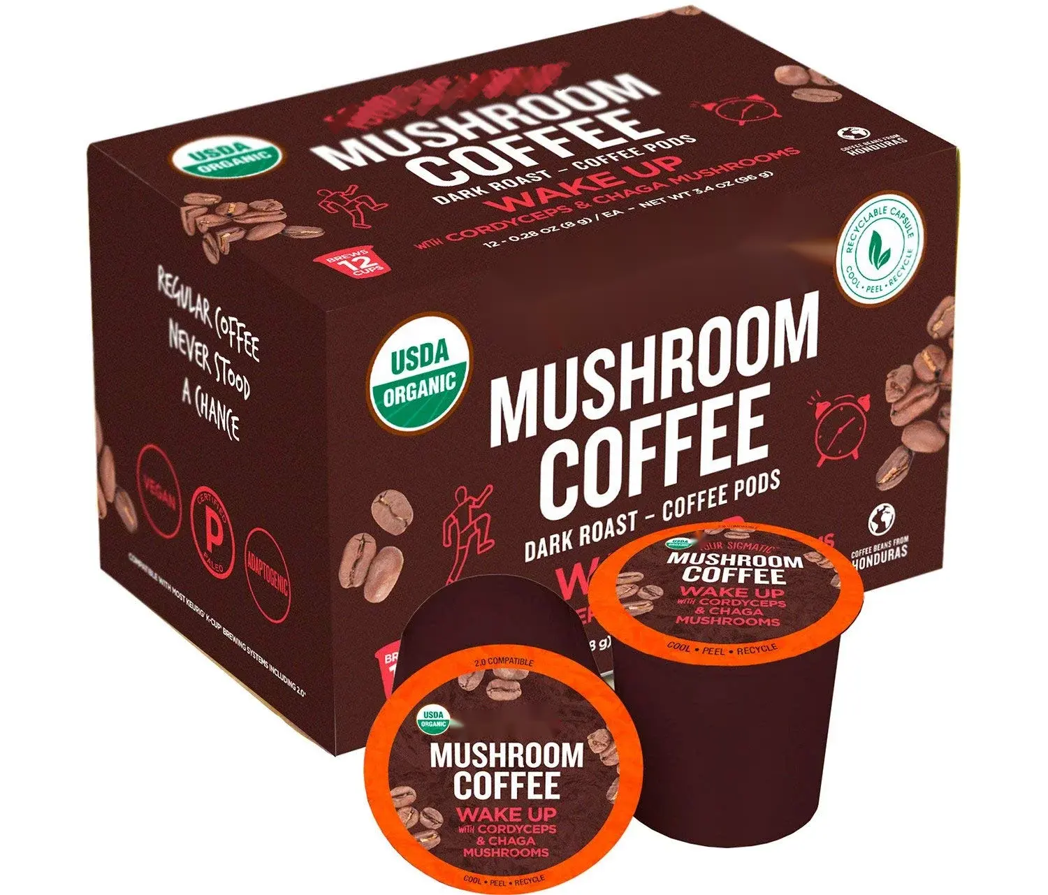 Частная Марка, полезный растворимый кофе латте, львы, грибы, экстракт грибов, черный порошок, растворимый кофе