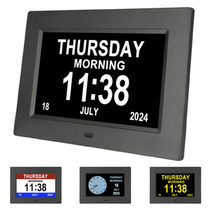 Custom 7'' 7 Inch Playing <strong>Photo</strong>/Video <strong>Function</strong> <strong>Digital</strong> Clock <strong>Frame</strong> <strong>with</strong> Calendar and Day - Product Image 2