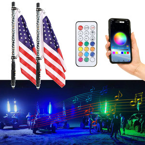 <strong>LED</strong> Whip Light <strong>RGB</strong> <strong>9</strong>-32V DC Waterproof APP+Remote Control Symphony 90 cm Flagpole With Flag for Jeep Ambient Light - Product Image 3