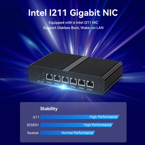 Intel 4405U sin ventilador MINI PC 6 I211 RJ45 Ethernet RS232 COM Pfsense Computadora de red 12V Firewall Soft Router LINUX - Product Image 3