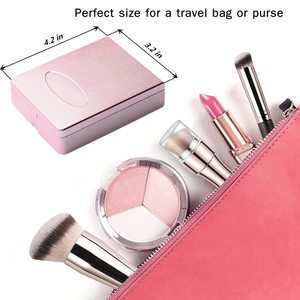 Makyaj fırçalar ayna seti ile 4 in 1 Mini kozmetik fırça kiti fondöten fırça makyaj aracı - Product Image 6