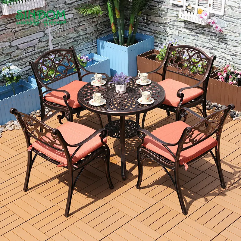 Avrupa yakışıklı bahçe ev Metal alüminyum masa ve sandalye seti