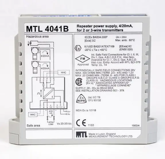 Original new safety barrier Temperature Converter THC or RTD input MTL4041B
