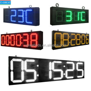 Outdoor 6&quot; <strong>8</strong>&quot; 10&quot; 12&quot; 16&quot; Inch Digital <strong>Led</strong> Street Clock <strong>LED</strong> Time and Temperature Signage Display - Product Image 4