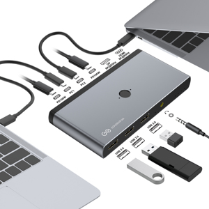 Factory <strong>KVM</strong> Switcher 2PCs Share <strong>1</strong> Monitor &amp; 3 USB a Devices 8K60hz