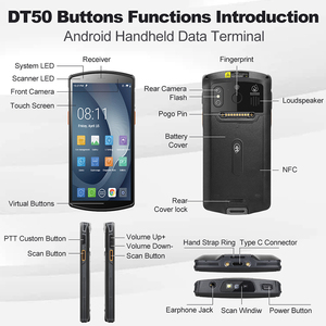 DT50S-escáner de código de barras para ordenador móvil, terminal de datos industrial, resistente al agua IP67, pda, android - Product Image 2