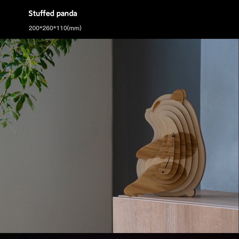 Panda en bois - Peluche
