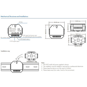 DV-B 20mA 1 DALI Address 1 Channel 0/1-10V <strong>Output</strong> Dimmer 0-10V or 1-10V <strong>Output</strong> <strong>Selectable</strong> for Single Color Strip Light - Product Image 3