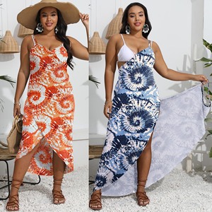 מפעל סיטונאי נשים Boho מודפס בתוספת גודל שמלת חוף כיסוי Ups סרונג