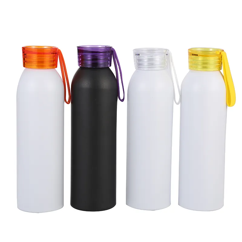 Garrafa de água de alumínio esportiva, garrafa de água portátil personalizada de alumínio para bebidas, preço de fábrica