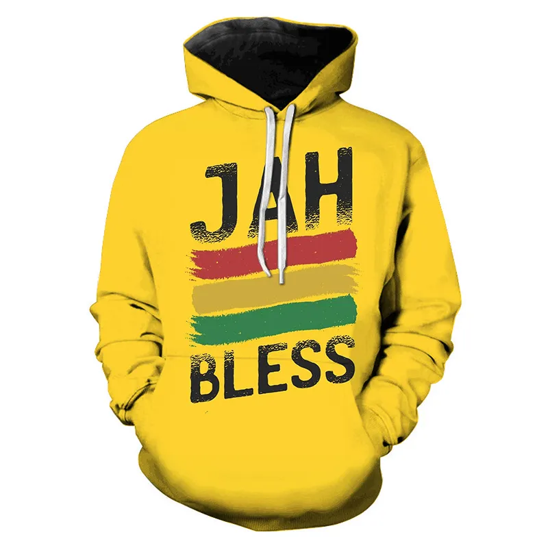 2023 Jah Bless hommes femmes mode décontracté 3D sweats à capuche Cool surdimensionné t-shirt Reggae musique Bob Marley sweat à capuche