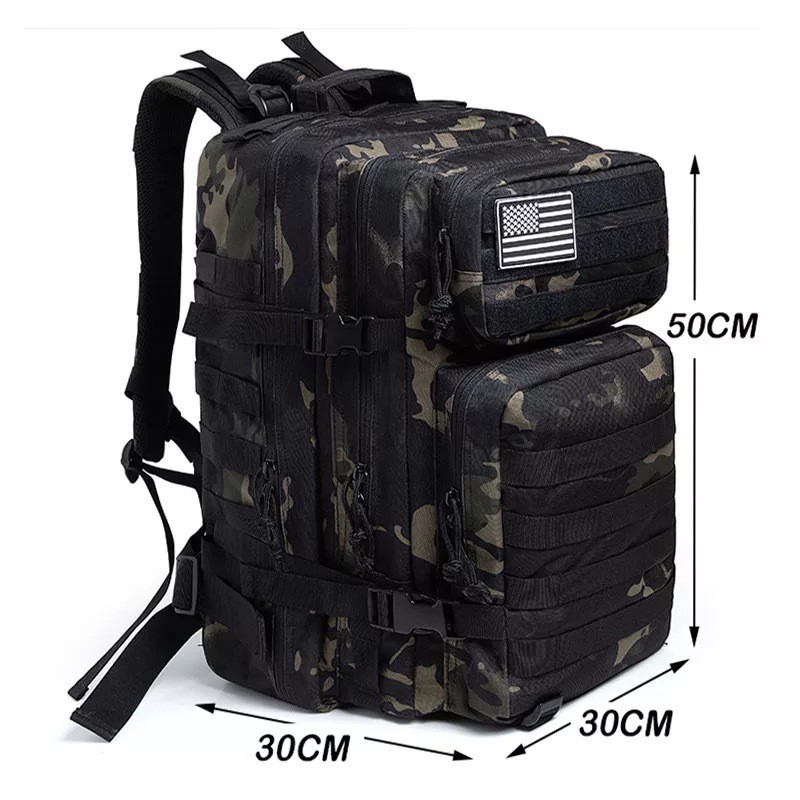 Black camouflage American flag