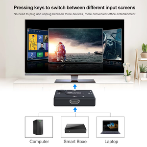 Plug-and-Play 4K 60Hz Monitor HDTV Video Switch Box Conmutador 3 en 1 y PC Computadora Convertidores divisores 3D