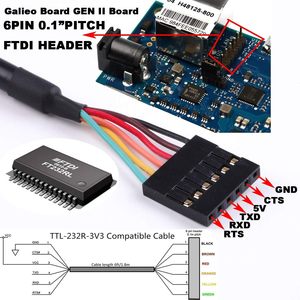 FTDI Chipset USB to Serial TTL 3.3V <strong>UART</strong> Level Converter Cable 6 Way Pin 0.1 Pitch Terminated Works Galileo Gen2 TTL-232R-3V3 - Product Image 4