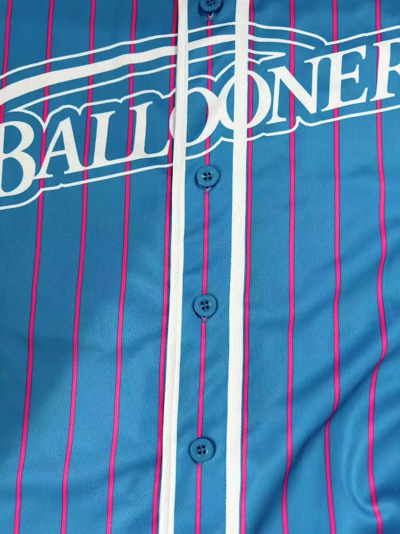 Camisa de beisebol sublimada personalizada com listras de pinos, shorts de treinador de beisebol