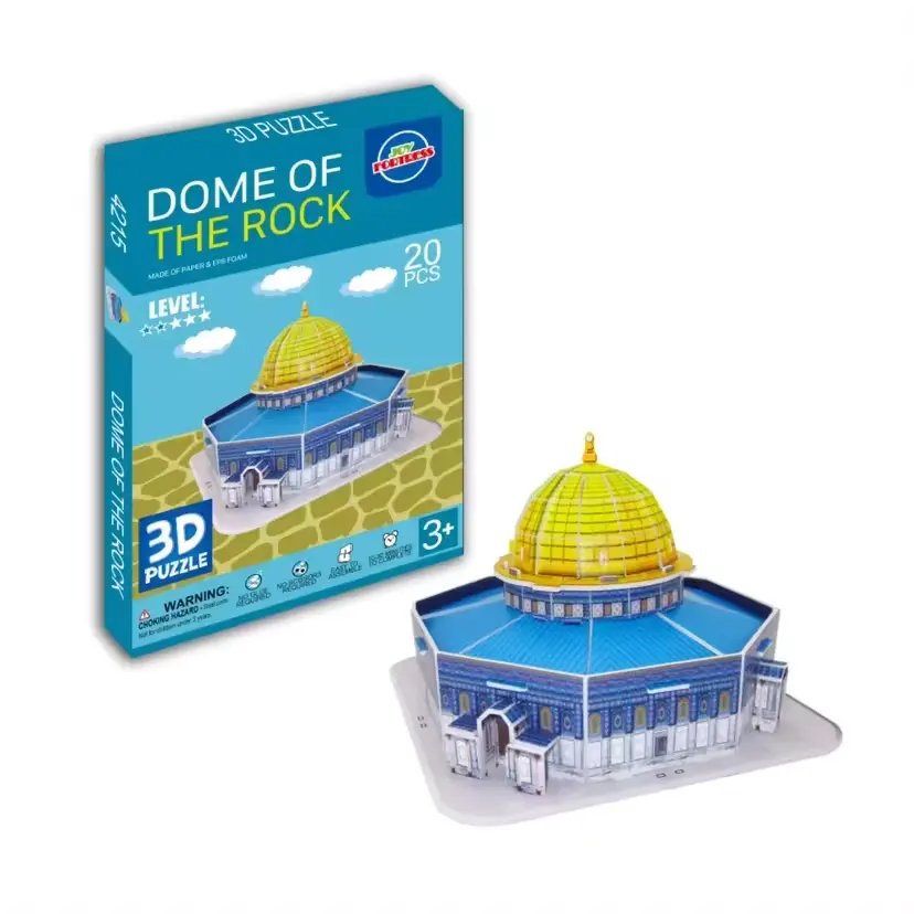 World Famous Architecture Dome Of The Rock 3D Paper Puzzle Home Decor DIY Assemble Paper Model Toy