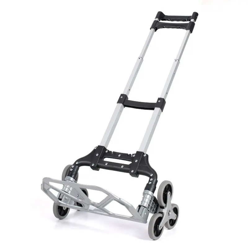 Carrito de mano de aluminio de seis ruedas para subir escaleras, carrito plegable con precio de fábrica