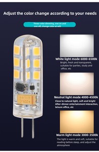 Customized <strong>G4</strong> Bulb DC12V <strong>24V</strong> <strong>G4</strong> Socket Lamp 2800k 4000k 5W Silicone <strong>G4</strong> <strong>LED</strong> Bulbs Mini Bulb - Product Image 4