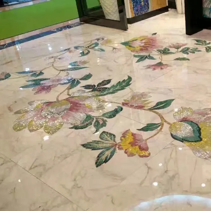 Nice Decorative Handmade Glass Mosaic Mural Picture for Hotel Lobby Floor