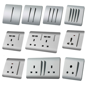 Prezzo di fabbrica ABUK 1/2/3/4 gruppo UK pulsante pianoforte chiave PC pannello interruttore 250V presa di controllo luce elettrica interruttori a parete - Product Image 1