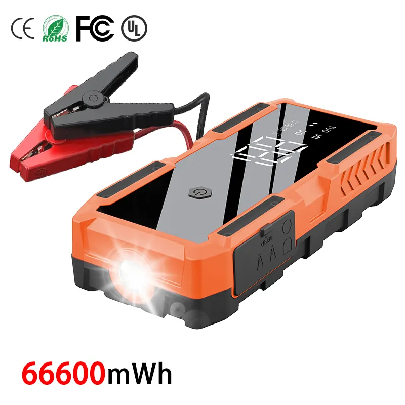 Draagbare Auto Jump Starter 3000a Piekstroom 66600mwh Jump Starter Lithium Batterij Booster Pack Power Bank 12V Jump Box Pack