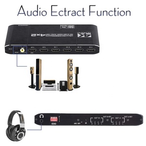 4K HDMI矩阵开关4x2 HDMI矩阵开关4进2出切换器分路器盒，带EDID提取器和红外遥控器 - Product Image 3
