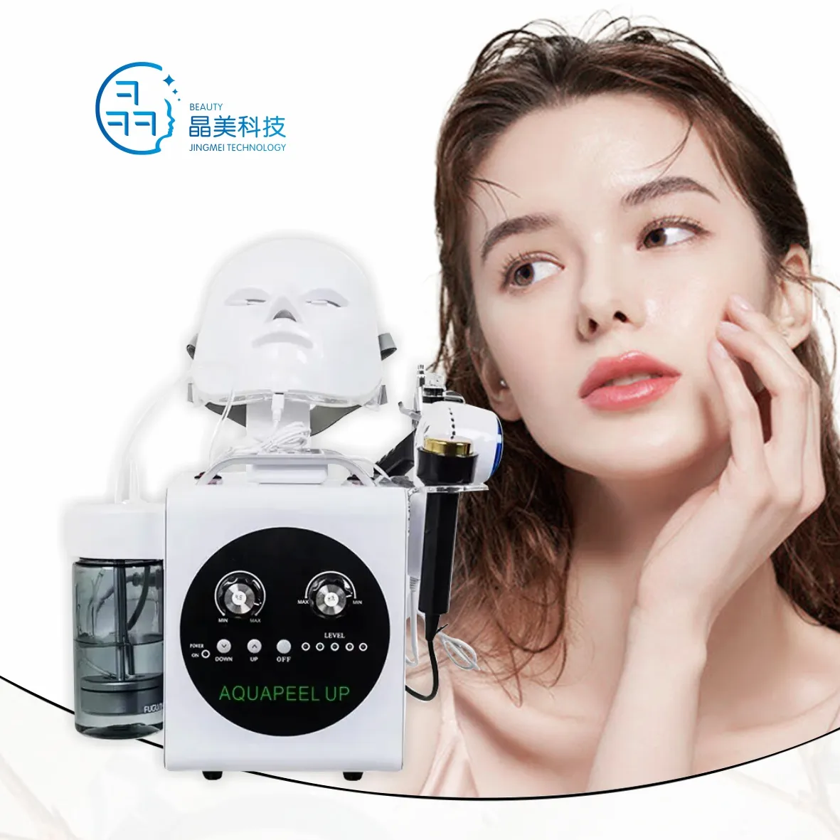 Appareil de lifting de beauté du visage massage par vibration à ultrasons ems machine de beauté de luminothérapie à led rouge