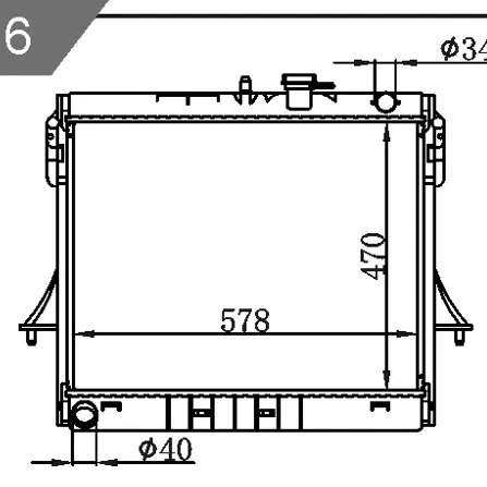 高品質ラジエーターH3 HUMMER 06-09 MTコアサイズ: 470*578*26MM、OEM:55056870AA