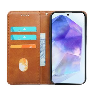 工厂可定制翻盖磁铁钱包皮革手机套，适用于三星Galaxy S25带卡座支架的边缘手机套 - Product Image 5