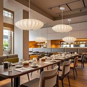 19.6 "hiện đại lớn ánh sáng mặt dây chuyền <span class=keywords><strong>Nelson</strong></span> Silk Shape bán buôn chiếu sáng lịch thi đấu cho nhà hàng đảo nhà bếp bàn ăn - Product Image 3