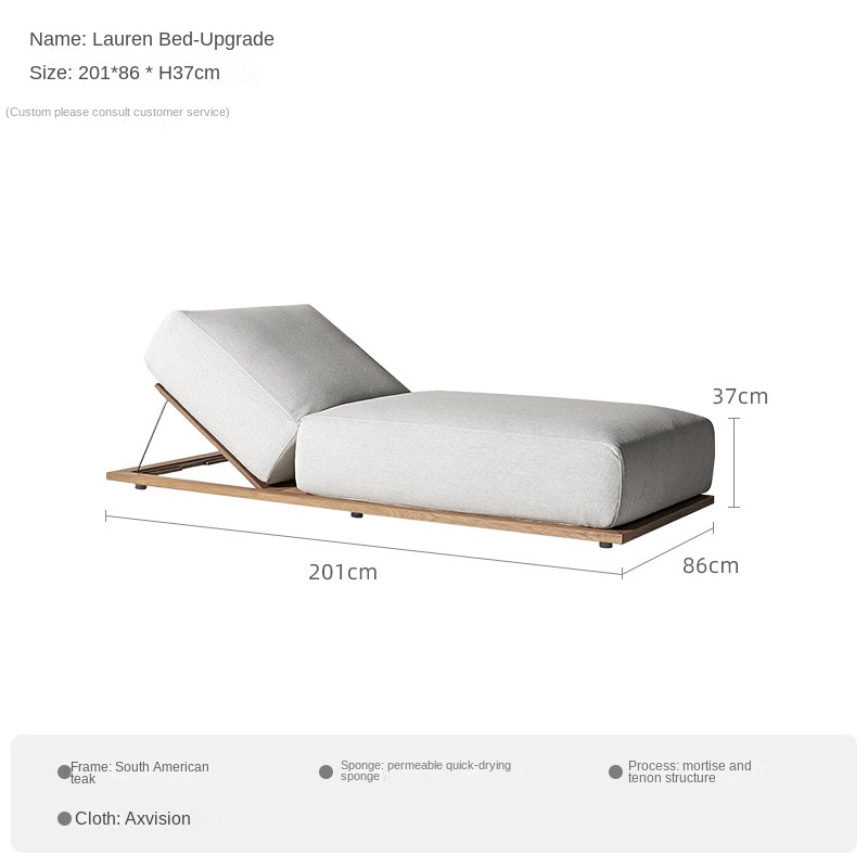 Lying bed-south american teak tarpaulin