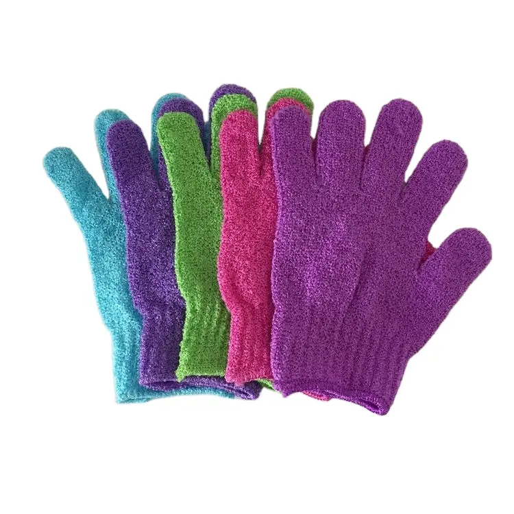 Colorful Five Finger Spugna Telo di Nylon Marocco Scrub Esfoliante Doccia Vasca Da Bagno Guanto