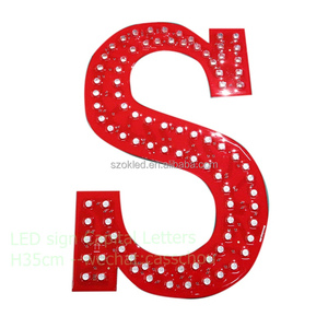 FOOD SHOP Capital Letters <strong>Led</strong> Sign Board 35cm, Ip67 Aluminum <strong>PCB</strong> Convex Lens RGB Color DC12V 30W 5050 <strong>Led</strong> Module - Product Image 3