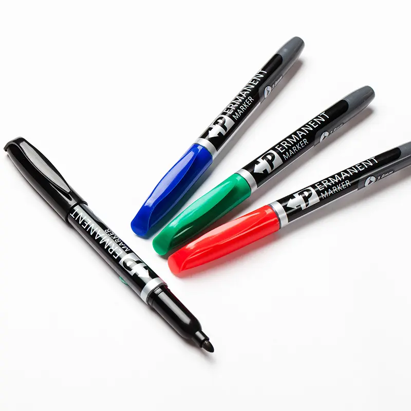 12 Kleuren Groothandel Permanente Marker Pen Fijne Punt Waterdichte Inkt Permanente Markers Voor School Office