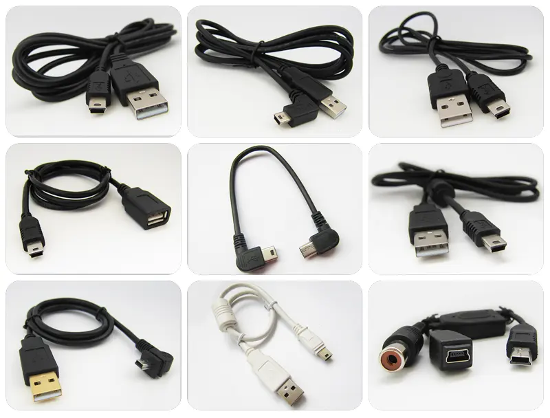 Pasokan Kualitas Tinggi Mini B 5 Pin Data Charger Kabel Kamera Mini USB Ke USB Kabel