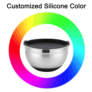 Kim loại trộn bát có nắp đậy thép không gỉ nhà bếp thiết lập cho Baking Prep nấu ăn phục vụ tùy chỉnh màu sắc và phụ kiện - Product Image 5