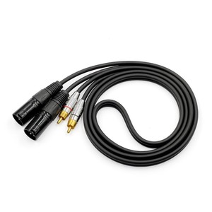 สายสัญญาณเสียง XLR ตัวผู้และสาย RCA ตัวผู้แบบคู่2 XLR ถึง2 RCA แบบไม่สมดุลสายสัญญาณเสียง HIFI 4N สาย OFC สำหรับเครื่องขยายเสียงไมโครโฟนมิกเซอร์ - Product Image 5