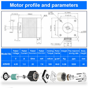 RB NEMA42 motore ibrido <span class=keywords><strong>Stepper</strong></span> con motore <span class=keywords><strong>Stepper</strong></span> Kit ibrido con motore passo-passo cambio <span class=keywords><strong>4</strong></span> fili 4v 1.5A - Product Image 4