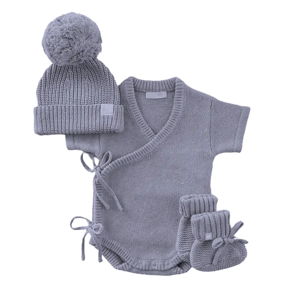 Mildream Baby Knitted Romper sets Niños Algodón Recién Nacido Bebé Knit Onesie Playsuit Toddler Sweater Mamelucos Ropa