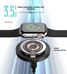 3 in 1磁気ワイヤレス充電ステーション15W急速充電器iPhone用Android携帯電話イヤフォンApple Watchオールインワンパワードック - Product Image 2