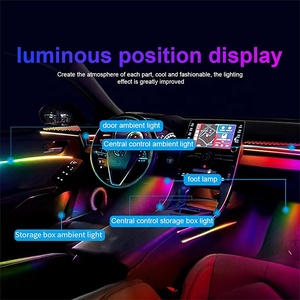 Araba iç gizli akrilik şerit ortam işığı sihirli renk 64 RGB renk evrensel <span class=keywords><strong>LED</strong></span> 18 in 1 dekoratif atmosfer lamba - Product Image 5