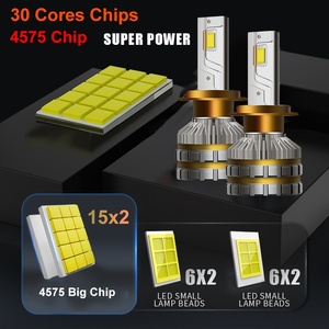 Yhkoms N13 <span class=keywords><strong>LED</strong></span> Đèn Pha 6000K 14000lm H4 H7 Hb3 Hb4 9012 H1 Sương Mù Ánh Sáng Bóng Đèn 18V Xe Đầu Đèn Canbus Ba Ống Đồng Làm Mát - Product Image 3